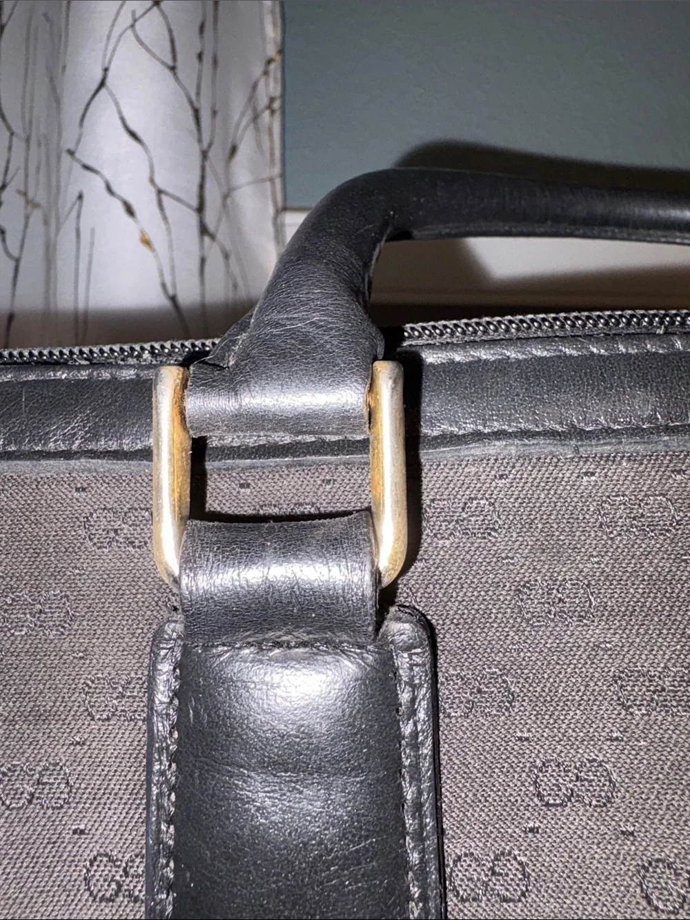 Gucci Black Monogram Canvas vintage purse